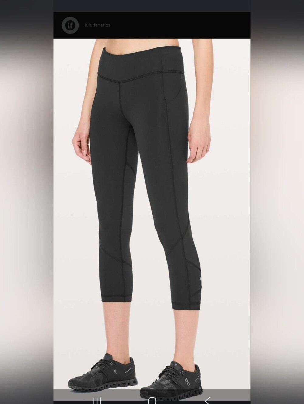 lululemon athletica Black Cropped Capri Leggings